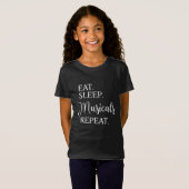 Eat Sleep Musicals Herhalen T-shirt (Voorkant volledig)