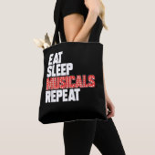 Eat Sleep Musicals Herhalen Tote Bag (Dichtbij)