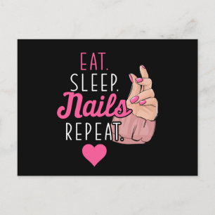 Eat Sleep Nails Nail-technicus Manicurist Cadeft Briefkaart