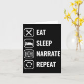 Eat Sleep Narrate Repeat Clical Education Homescho Kaart (Gele Bloem)