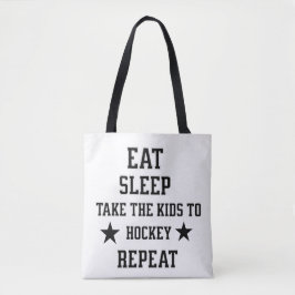 Eat Sleep Neem de Kinder naar Hockey Herhaal Tote Bag