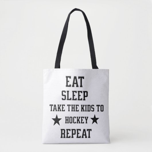 Eat Sleep Neem de Kinder naar Hockey Herhaal Tote Bag (Voorkant)