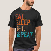 Eat Sleep NFT Herhaal Funny  Retro T-shirt (Voorkant)