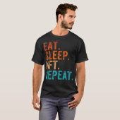 Eat Sleep NFT Herhaal Funny Retro T-shirt (Voorkant volledig)