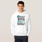 Eat Sleep Night Neurse Shift herhalen Hoodie (Voorkant volledig)