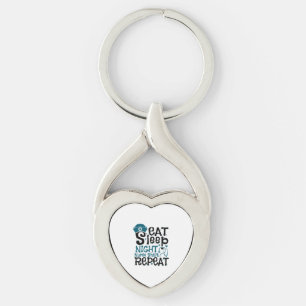 Eat Sleep Night Neurse Shift herhalen Sleutelhanger