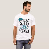 Eat Sleep Night Neurse Shift herhalen T-shirt (Voorkant volledig)