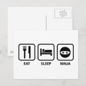 Eat Sleep Ninja Briefkaart (Voorkant / Achterkant)