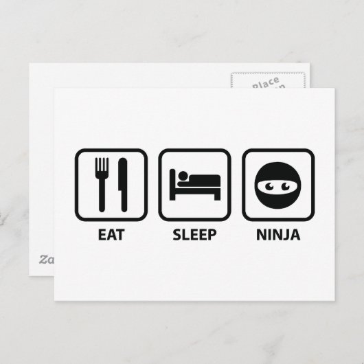 Eat Sleep Ninja Briefkaart (Voorkant / Achterkant)