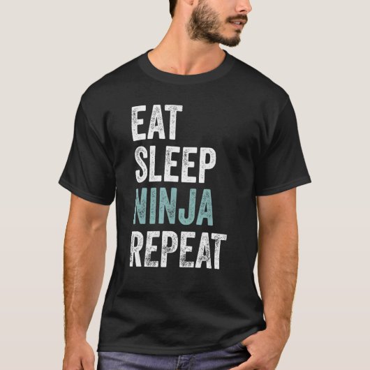 Eat Sleep Ninja Repat Ninja T-shirt (Voorkant)