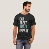 Eat Sleep Ninja Repat Ninja T-shirt (Voorkant volledig)