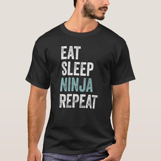 Eat Sleep Ninja Repat Ninja T-shirt (Voorkant)
