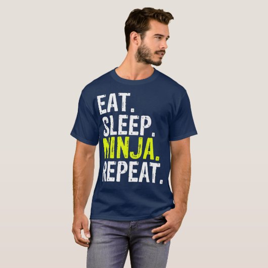 Eat Sleep Ninja Repeat Gift (2) T-shirt (Voorkant volledig)