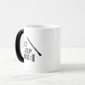 Eat Sleep Oboe Herhaal Oboist Funny Magische Mok (Voorkant links)