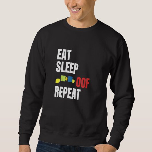 Eat Sleep Oof Herhaal het idee van themagamers Trui (Voorkant)
