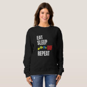 Eat Sleep Oof Herhaal het idee van themagamers Trui (Voorkant volledig)