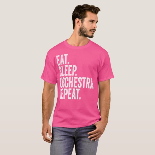 Eat Sleep Orchestra Repeat Funny Orchestra T-shirt (Voorkant volledig)