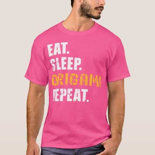 Eat Sleep Origami Herhalen T-shirt (Voorkant)