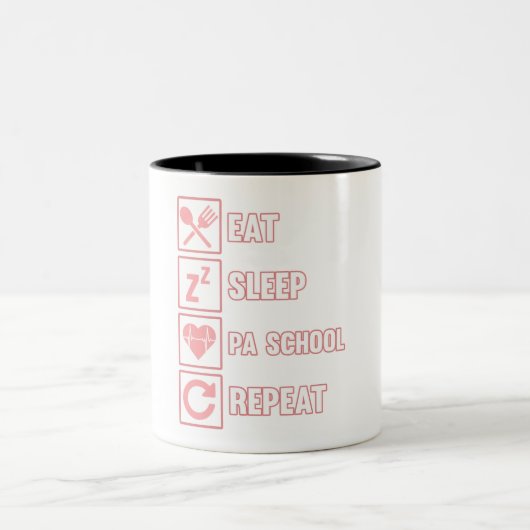 Eat Sleep PA School Physican Medical Gr Tweekleurige Koffiemok (Center)