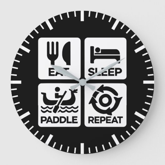 Eat Sleep Paddle Repeat - Dragon Boat Racing Grote Klok (Voorkant)