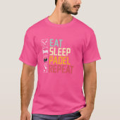 Eat Sleep Padel Herhaal Padel Tennis Racket Sport T-shirt (Voorkant)