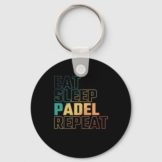 Eat Sleep Padel Herhalen Sleutelhanger (Voorkant)