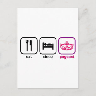 Eat Sleep Pageant Briefkaart