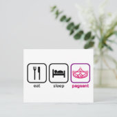 Eat Sleep Pageant Briefkaart (Staand voorkant)