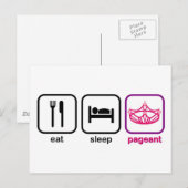 Eat Sleep Pageant Briefkaart (Voorkant / Achterkant)