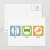 Eat Sleep Paint Briefkaart (Voorkant / Achterkant)