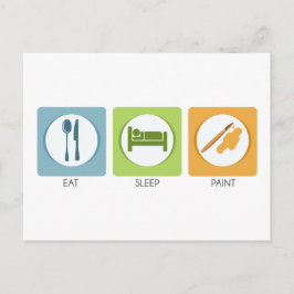 Eat Sleep Paint Briefkaart