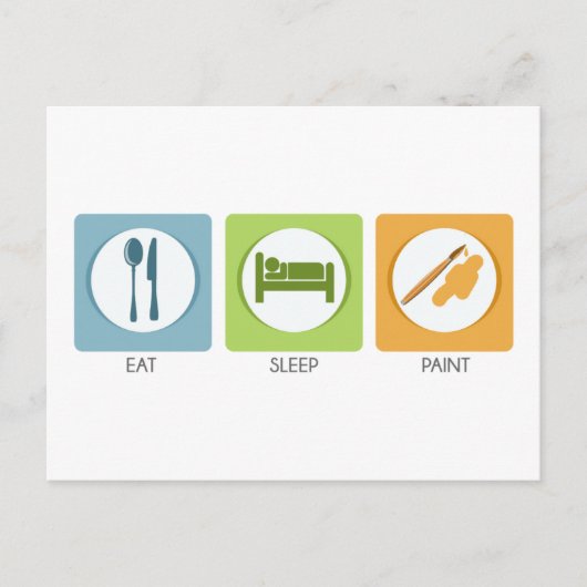 Eat Sleep Paint Briefkaart (Voorkant)