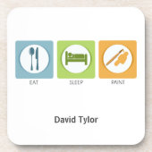 Eat Sleep Paint Drankjes Onderzetter (Voorkant)