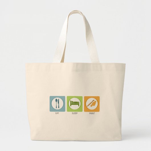Eat Sleep Paint Grote Tote Bag (Voorkant)