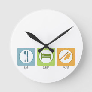 Eat Sleep Paint Ronde Klok