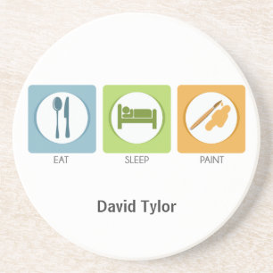 Eat Sleep Paint Zandsteen Onderzetter