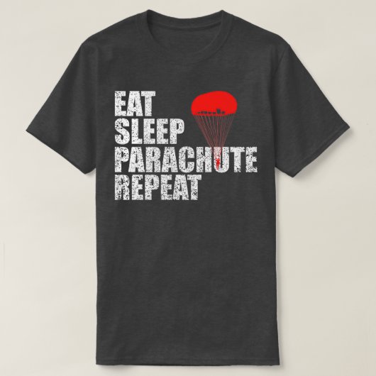 Eat Sleep Parachute Herhaling 1 T-shirt (Design voorkant)