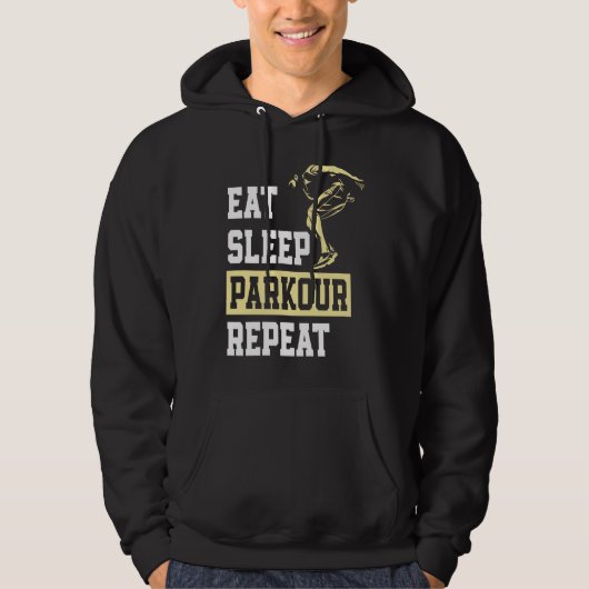 Eat Sleep Parkour Repeat  Free Running Parkour Hoodie (Voorkant)