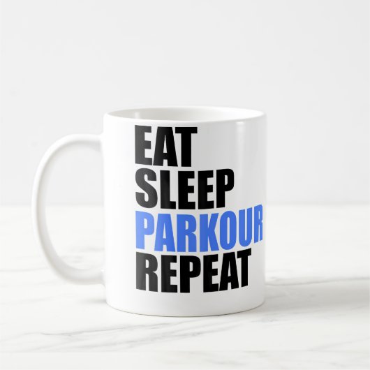 Eat Sleep Parkour Repeat Koffiemok (Links)