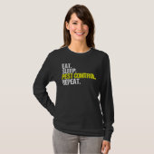 Eat Sleep Pest Control Herhaling Exterminator T-shirt (Voorkant volledig)