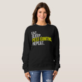 Eat Sleep Pest Control Herhaling Exterminator Trui (Voorkant volledig)
