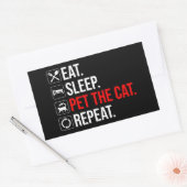 Eat. Sleep. Pet The Cat. Repeat Rechthoekige Sticker (Envelop)