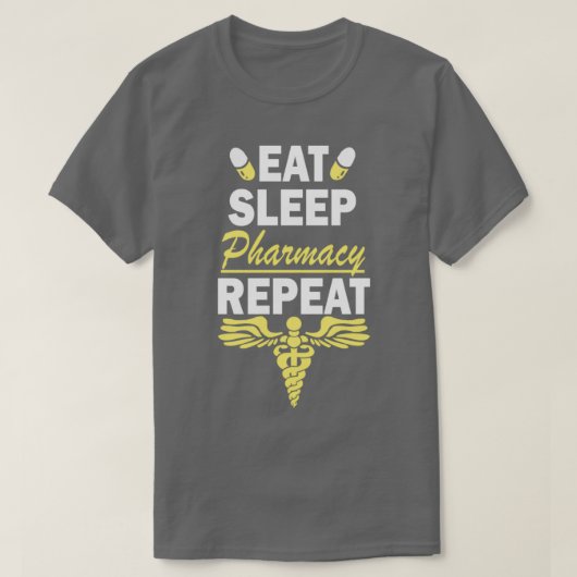 Eat Sleep Pharmacy Herhaal 14 T-shirt (Design voorkant)