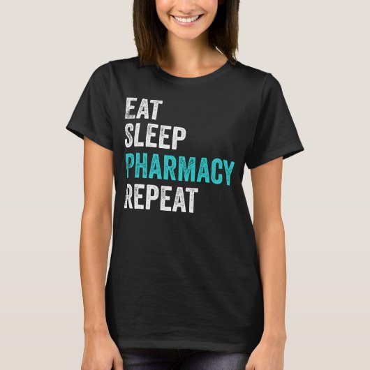Eat Sleep Pharmacy Repepteer apotheker Student Gif T-shirt (Voorkant)
