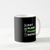 Eat Sleep Pharmacy Repeptive Pharmacist Technicia Koffiemok (Voorkant rechts)