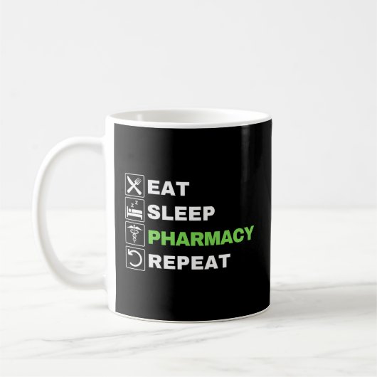 Eat Sleep Pharmacy Repeptive Pharmacist Technicia Koffiemok (Links)
