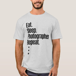 Eat Sleep Photographer Herhaal T-shirt