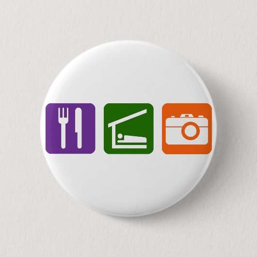Eat Sleep Photography Ronde Button 5,7 Cm (Voorkant)