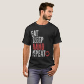Eat Sleep Piano Herhalen T-shirt (Voorkant volledig)