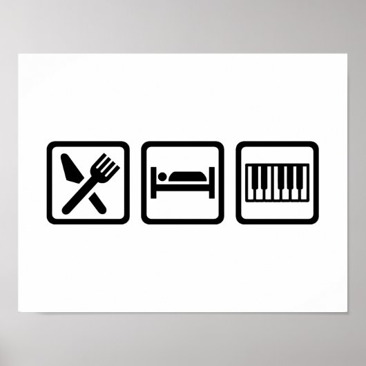 Eat Sleep Piano Poster (Voorkant)